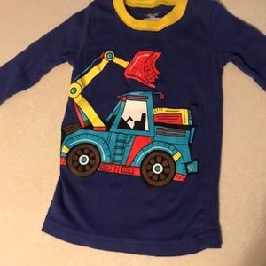 3 pack of Footed Pajamas, Helicopter Sweatshirt and Digger LS. 2T/2TA 24 months